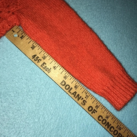 HANDMADE knitted sweater orange crew neck, long sleeves, size 2T - Picture 5 of 6